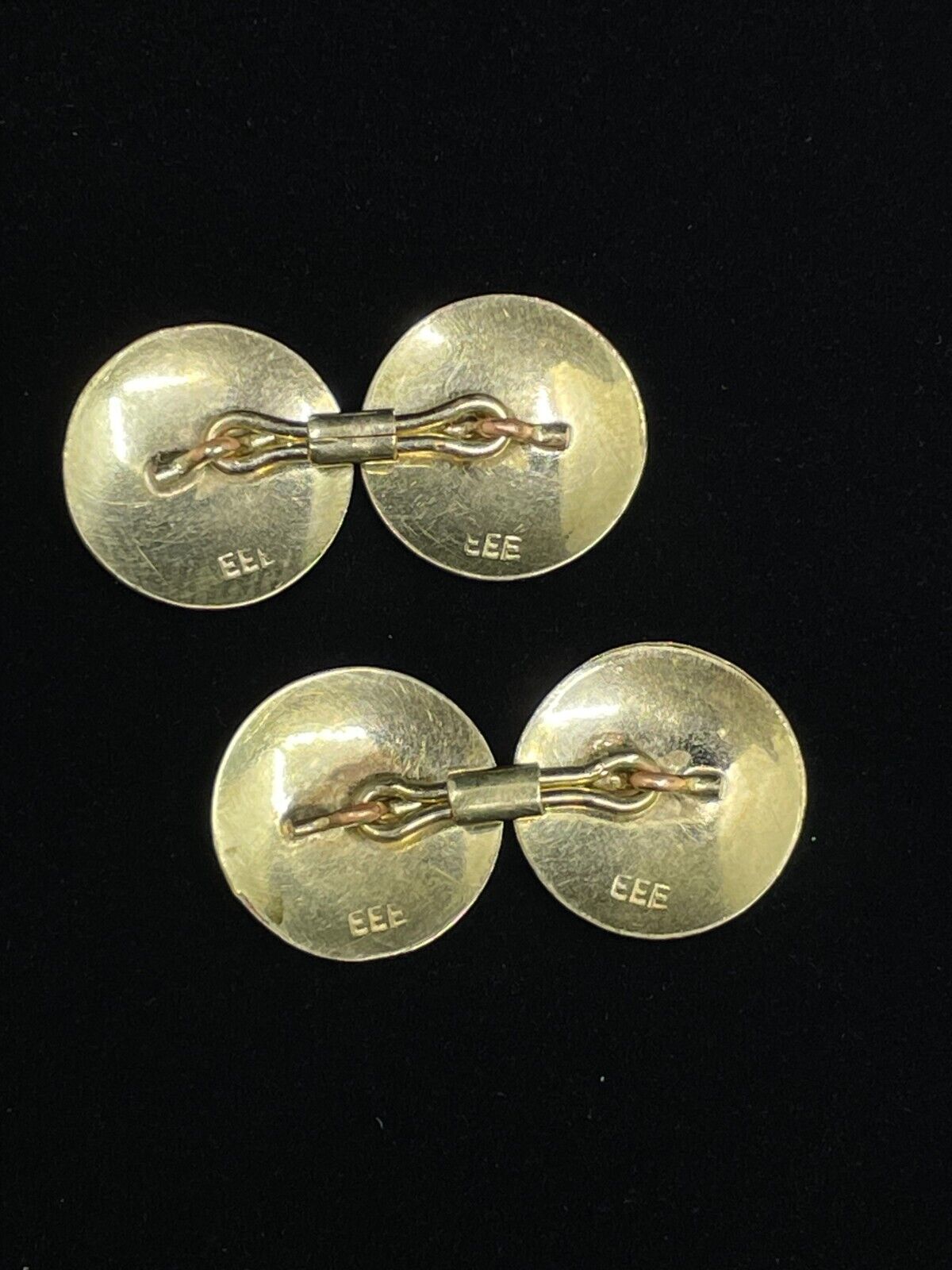 Vintage Gold Masonic Cufflinks Button & Bar Freem… - image 3