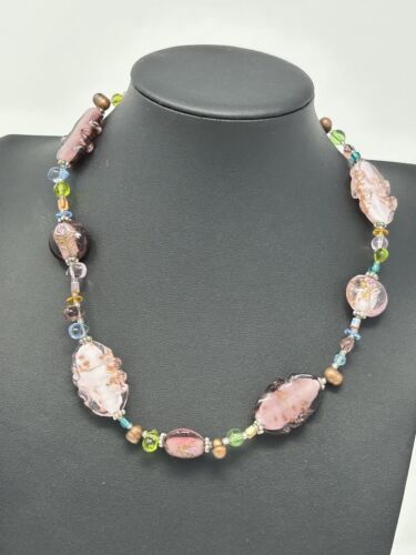 vintage premier design art glass choker necklace - image 1