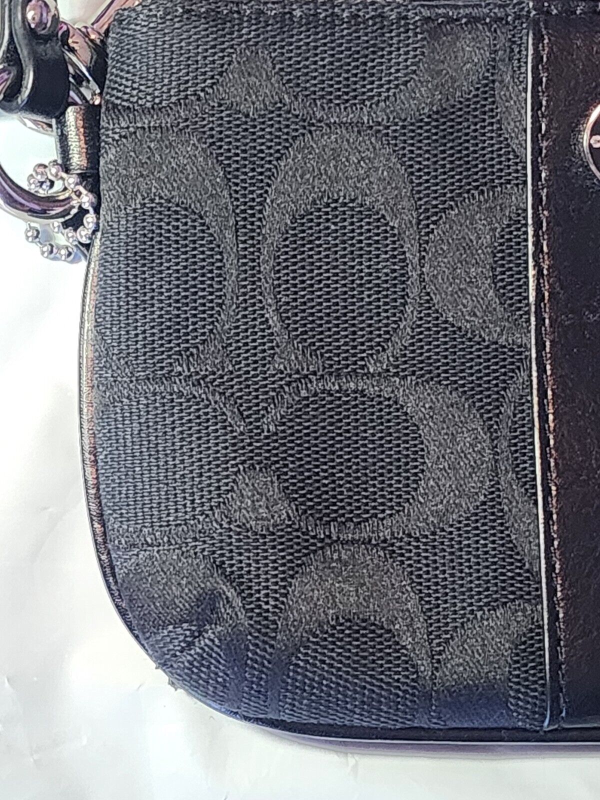 Coach Black Wristlet Signature Authentic - image 4