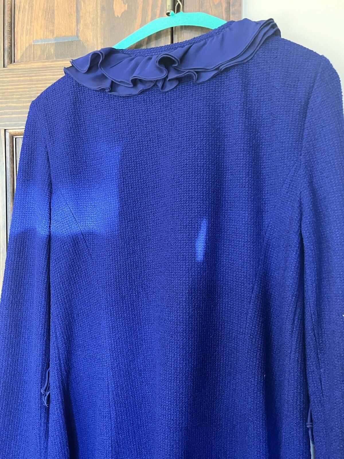 St John/ sapphire blue/ wool blend knit duster/ma… - image 10