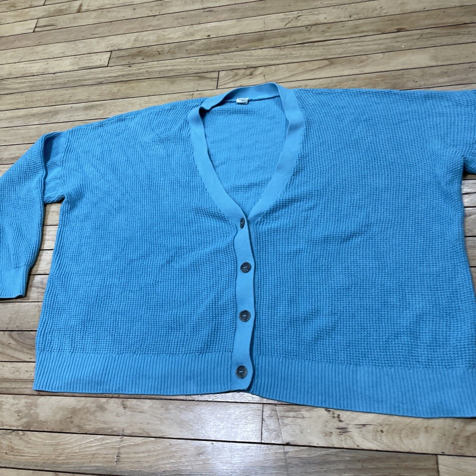 MELROSE & MARKET Cardigan Women 3X Teal Blue Chun… - image 17