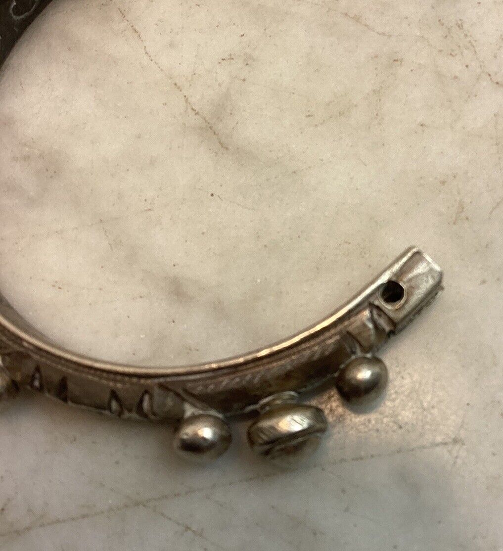 Antique Vintage Morocco Silver Mizam Bangle Brace… - image 16