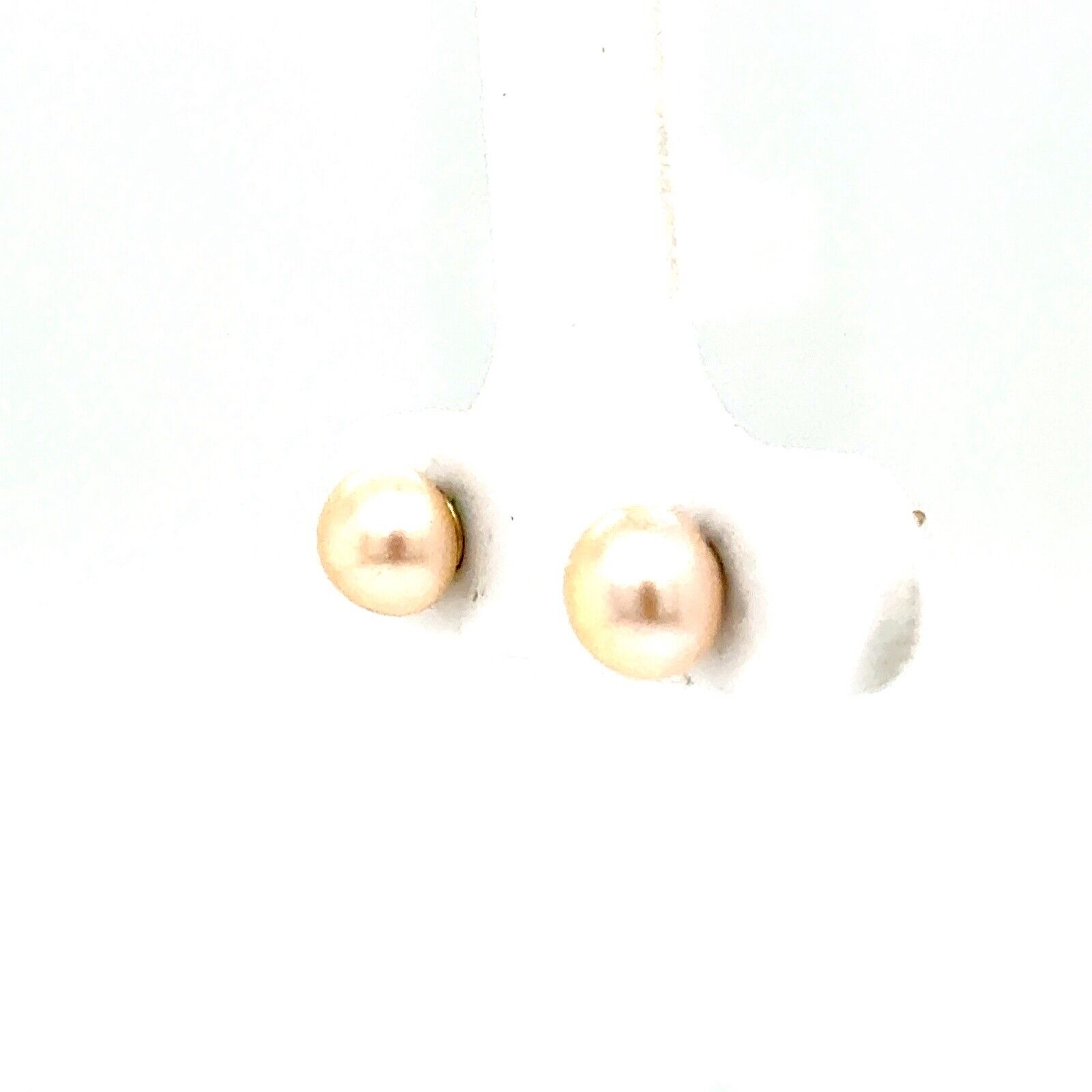 14KT YELLOW GOLD PEARL STUD EARRINGS .7 GRAMS - image 2