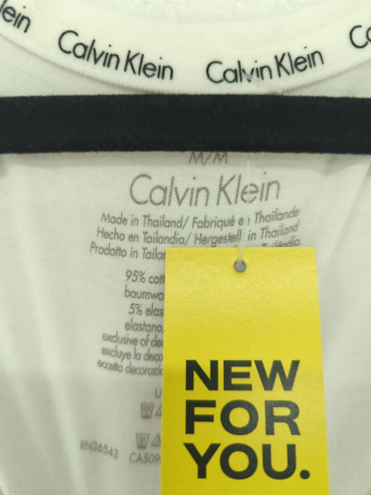 Calvin Klein Women's T-Shirt M White Cotton with … - image 5