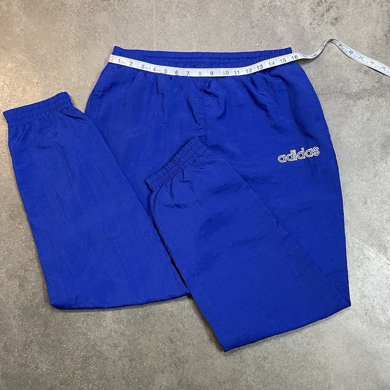 Vintage Adidas Baggy Windbreaker Pants Mens M Blu… - image 7