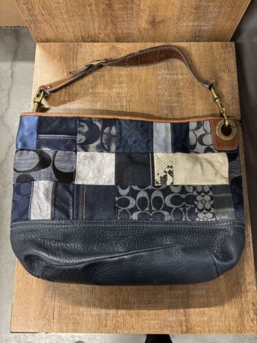 Y2K Coach Denim Patchwork Rare Shoulder Bag