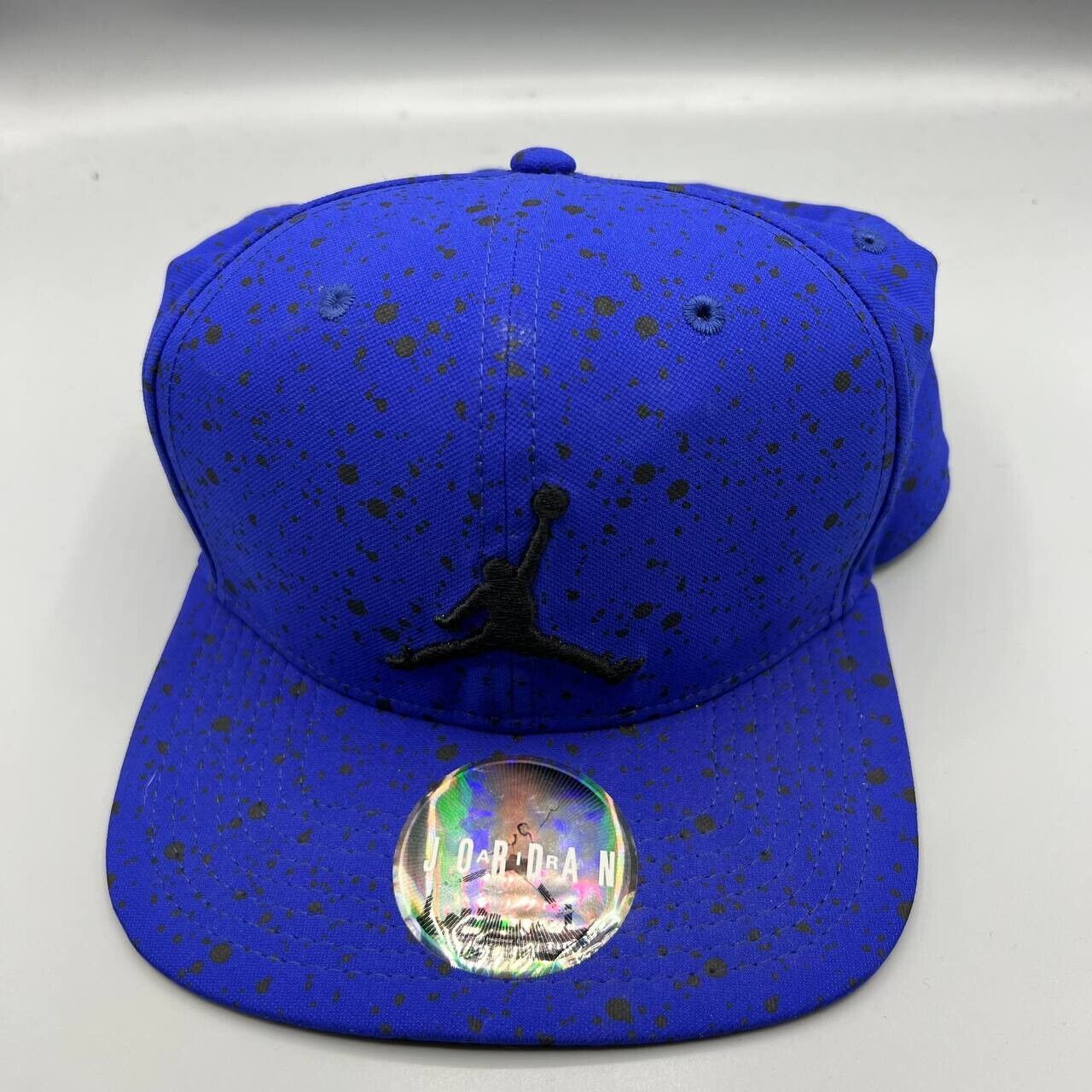 Air Jordan Hat Men Blue Black Speckled Print Jump… - image 1