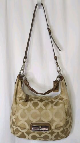 Vintage Coach Signature Jacquard Kristin Hobo Bag 