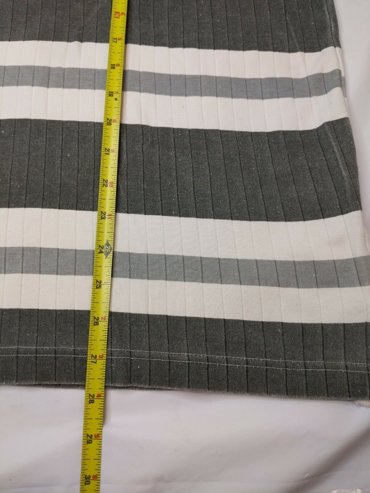 Vintage 90's GUESS Gray And White Striped Ribbed … - image 7