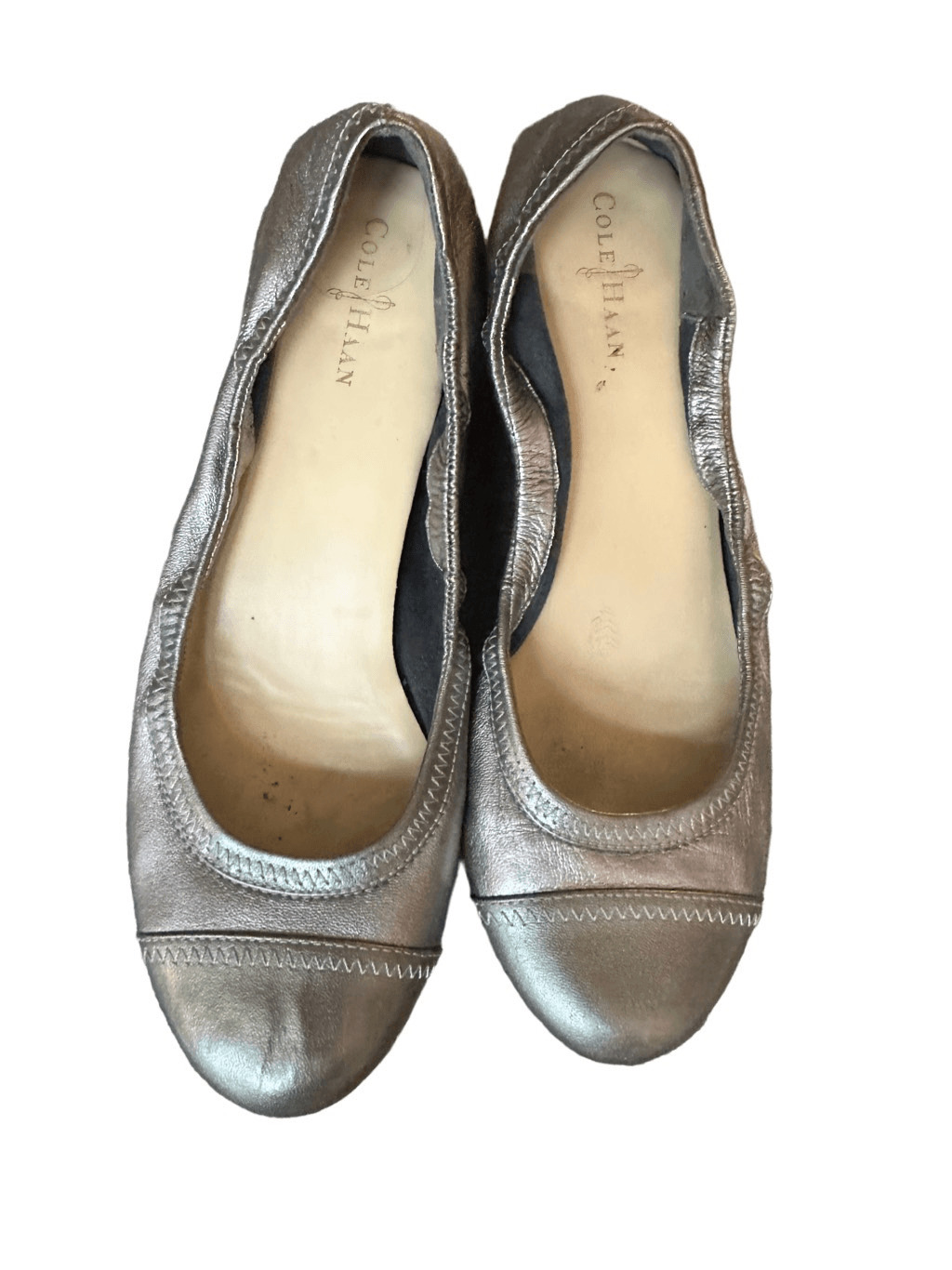 Cole Haan Pewter Silver Leather Wedge Heels - image 4