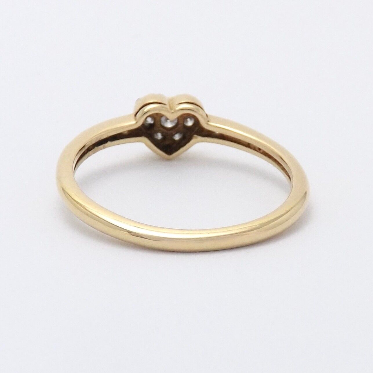 14k Gold Natural Diamond Heart Ring Petite sz7 - image 5