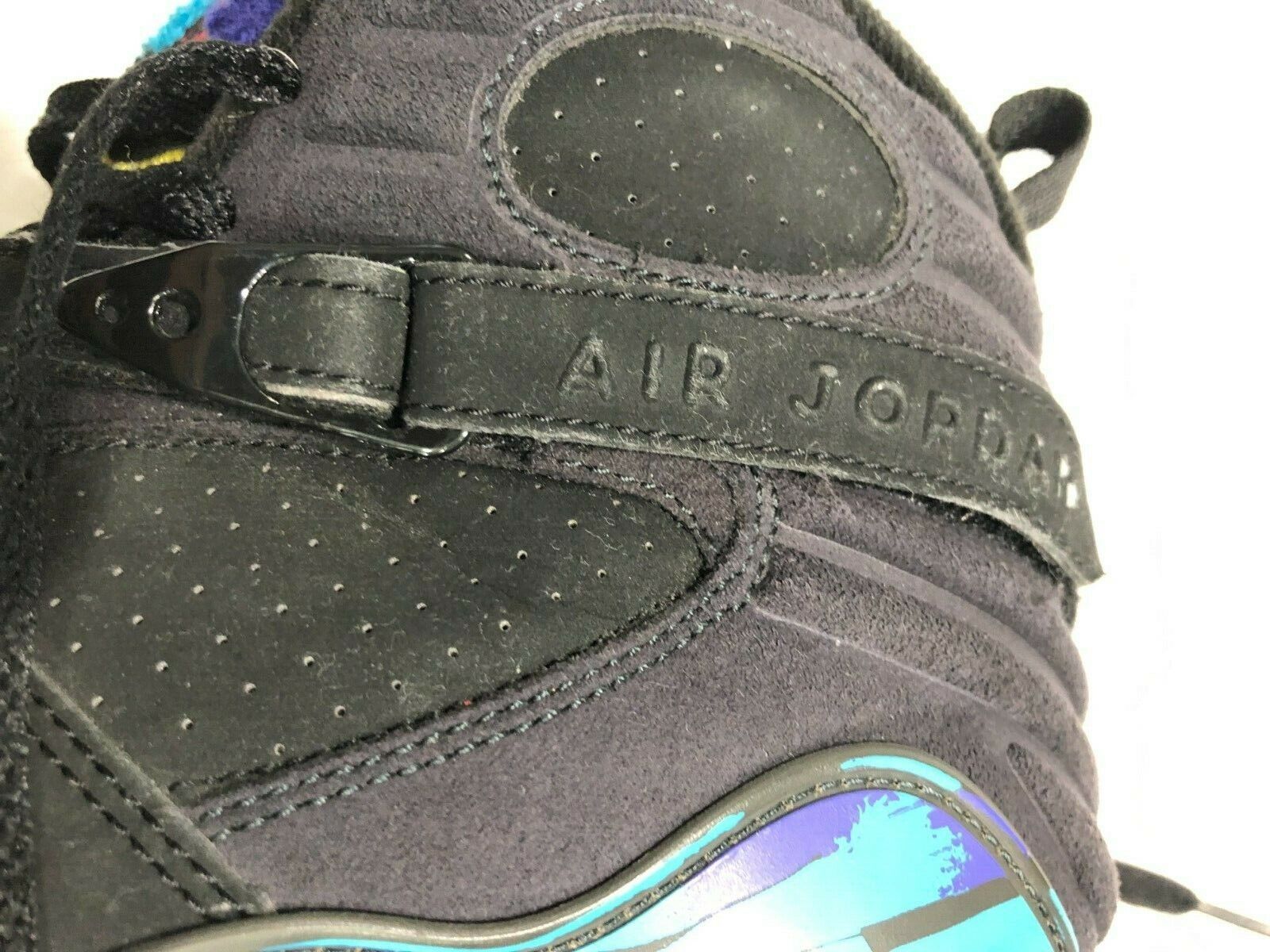 Nike Air Jordan Aqua 8's VIII  Size 11 Black Blue… - image 11