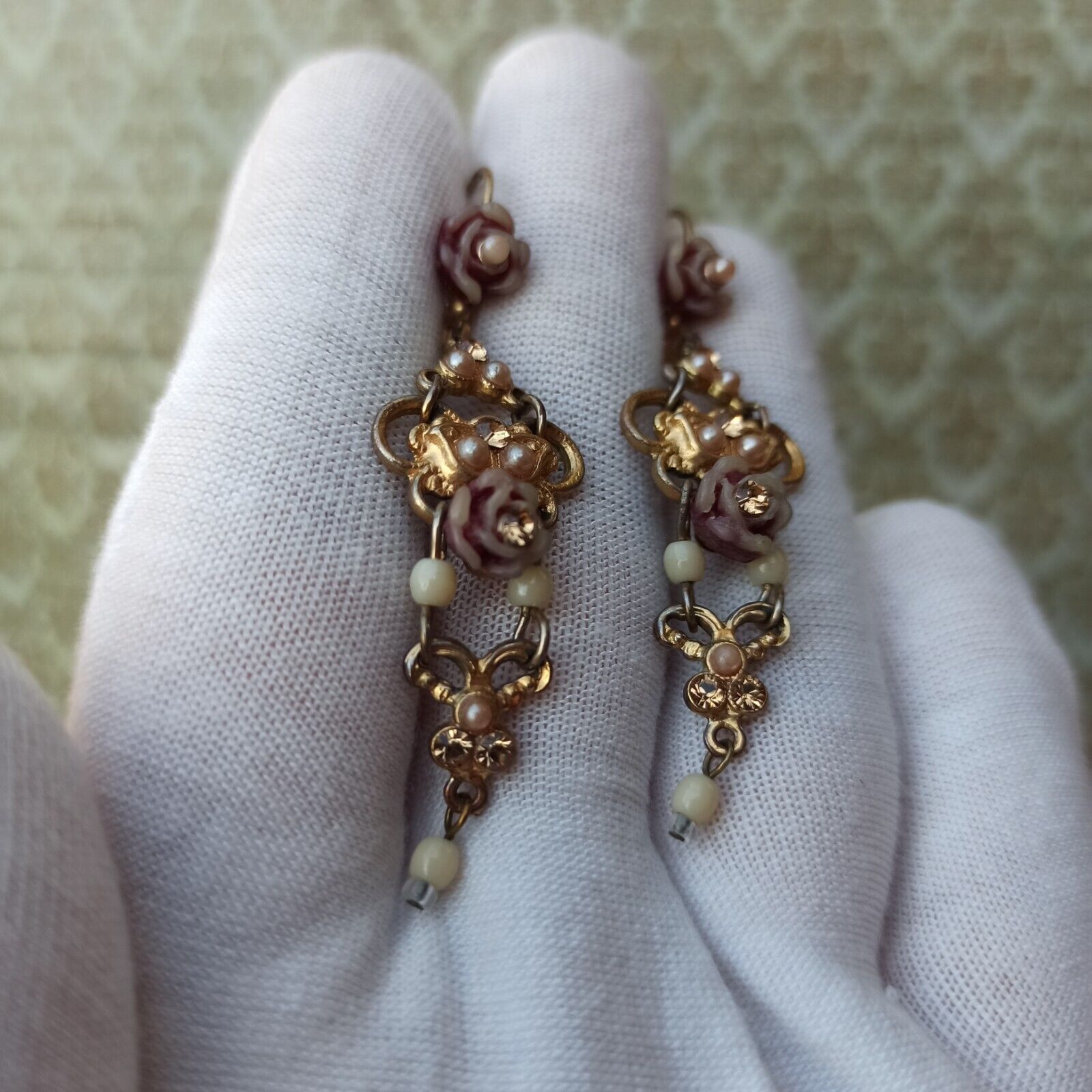 Michal Negrin Earrings Filigree Carved Rose Gold … - image 13