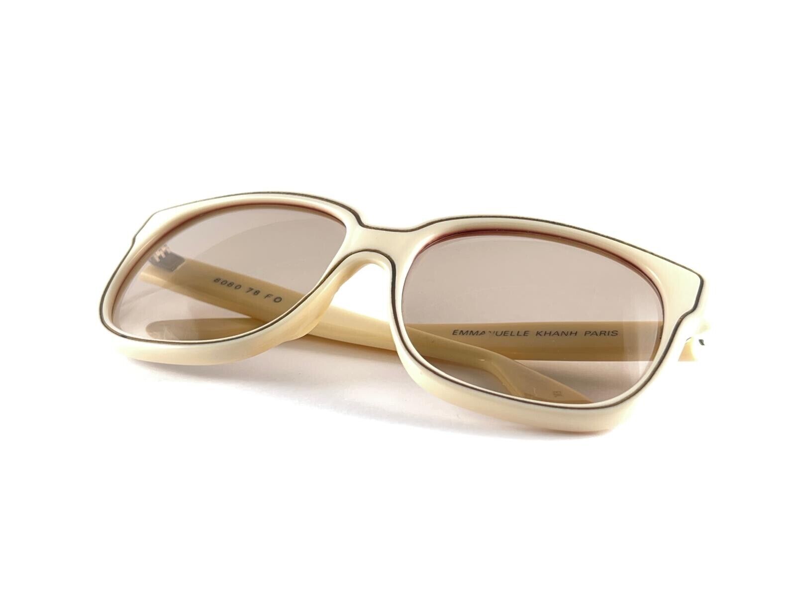 VINTAGE EMMANUELLE KHANH BEIGE OVERSIZED SUNGLASS… - image 11