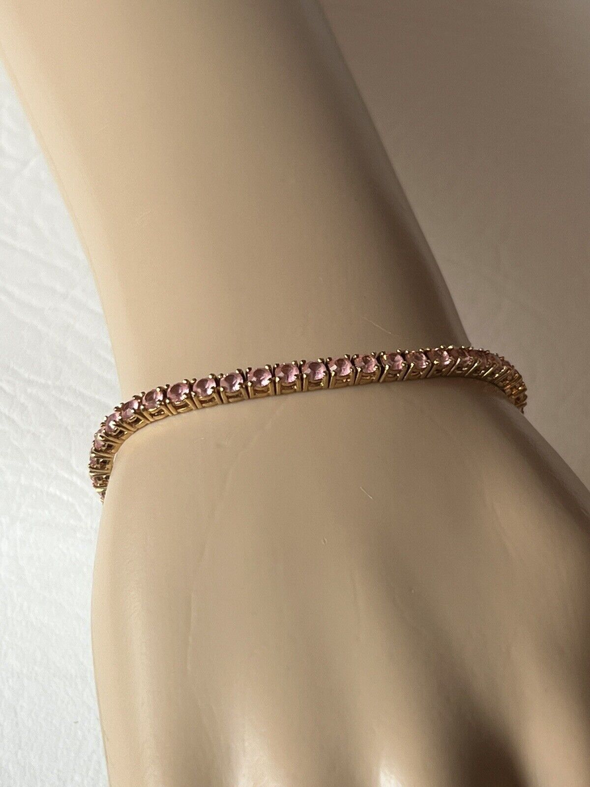 Joan Rivers Rose Pink Swarovski Crystal Gold Stac… - image 3