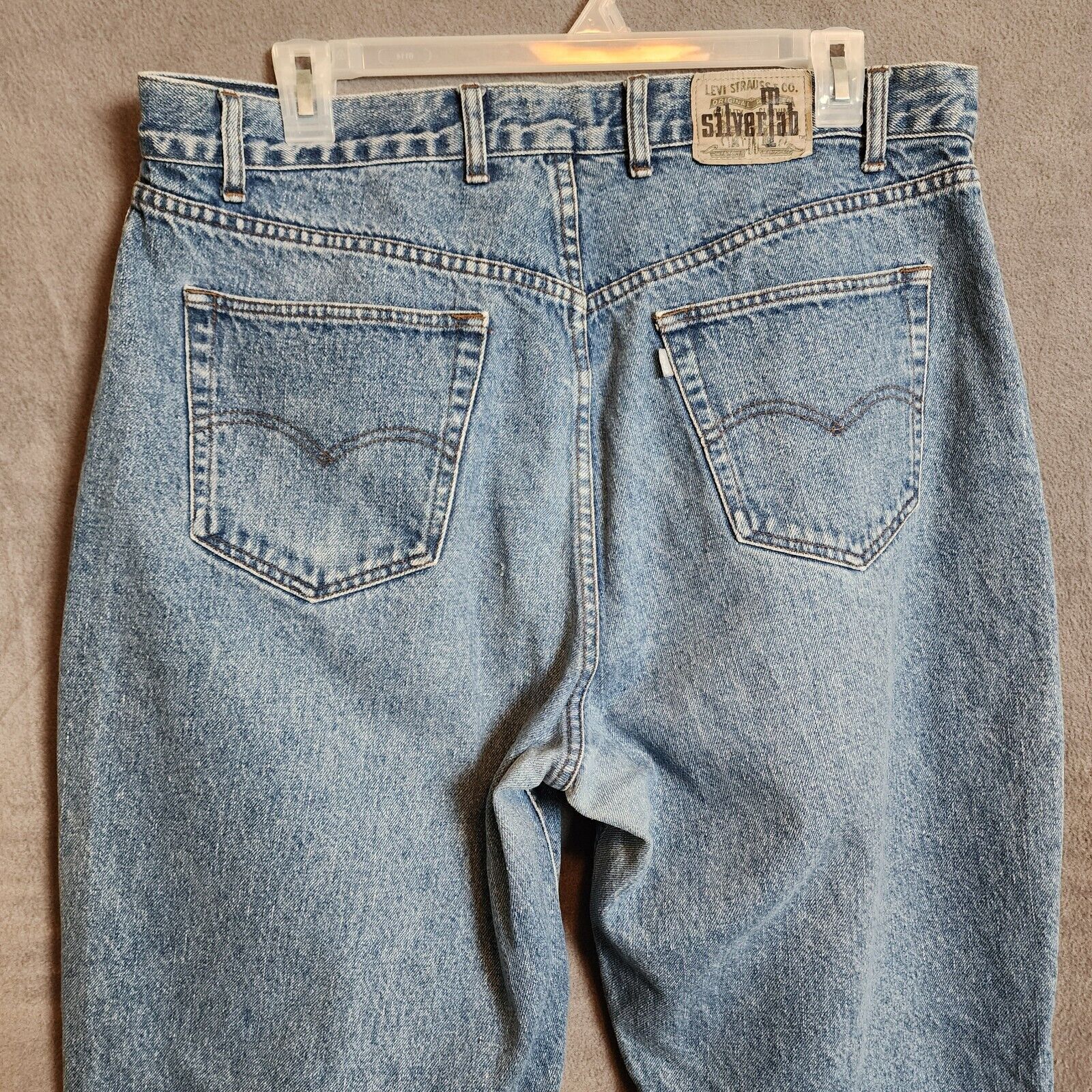 Levis Silvertab Jeans Men 40x32 Blue Baggy Purple… - image 12