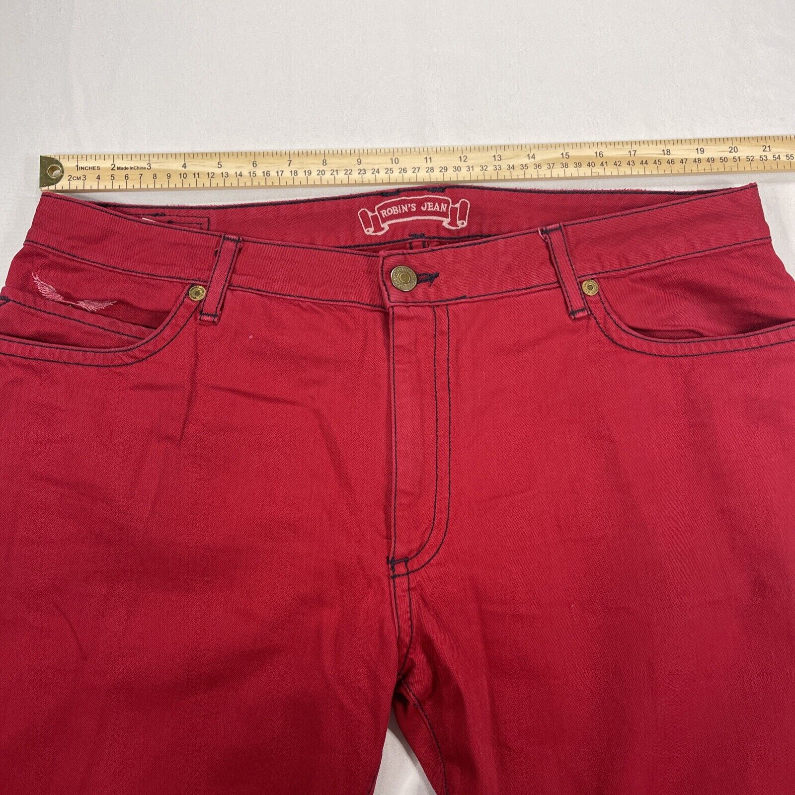 Robin’s Jean Men’s Red Sz 42 Studded Long Flap D5… - image 3