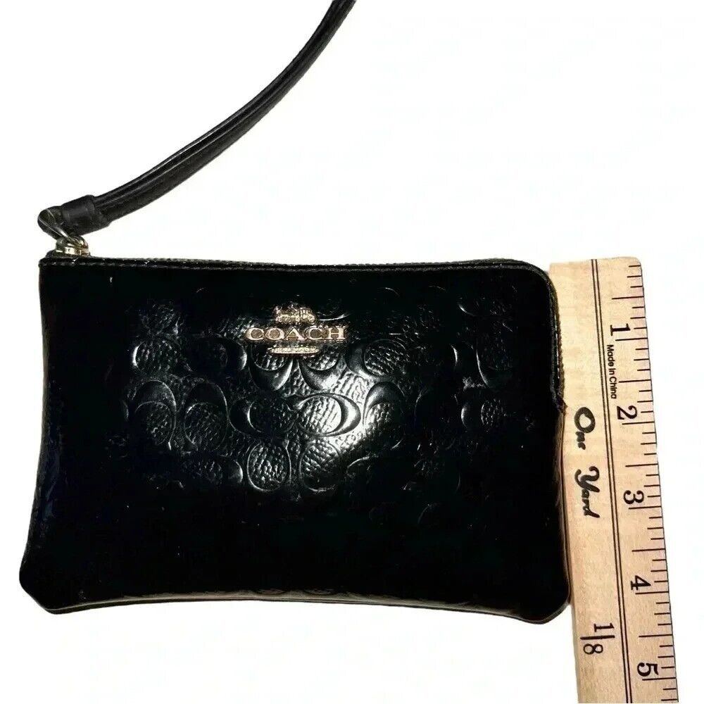 Coach wristlet, black patent C pattern - image 7