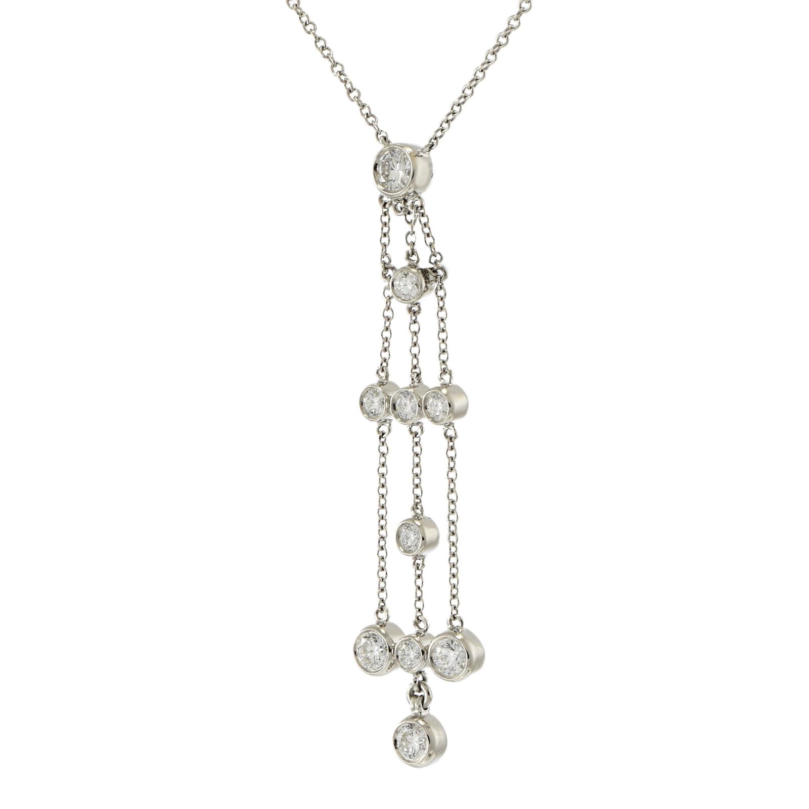 Signed Tiffany & Co. Platinum and Diamond Necklace - image 3