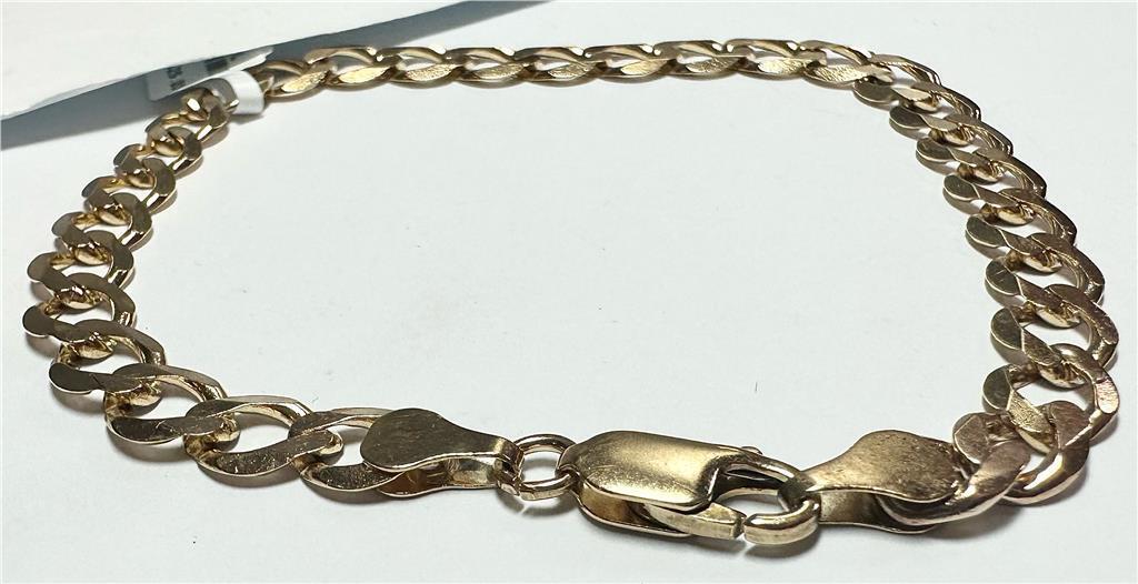 9ct yellow gold curb bracelet 9.4g - image 3