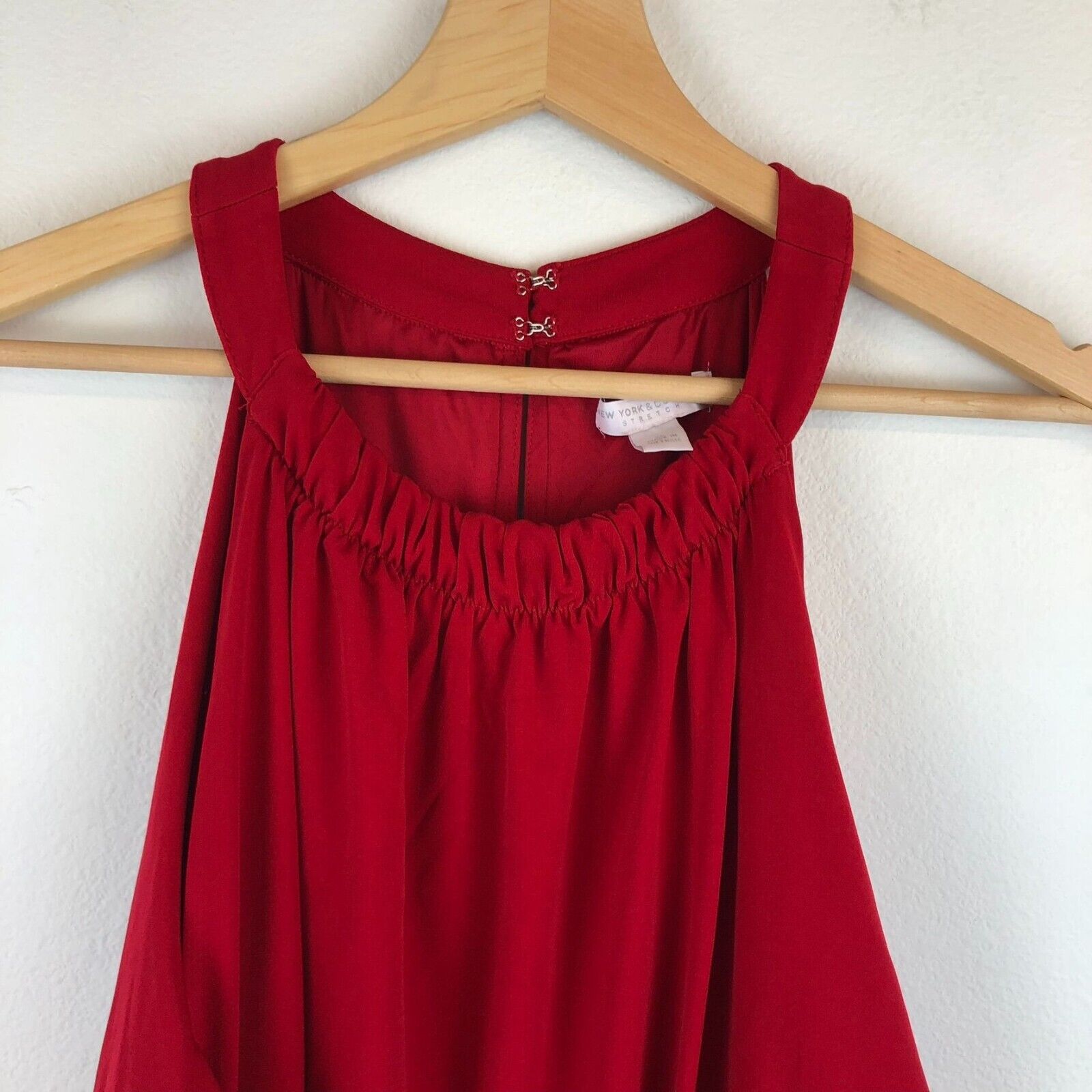 New York & Company Red Stretch Jumpsuit XL - image 4