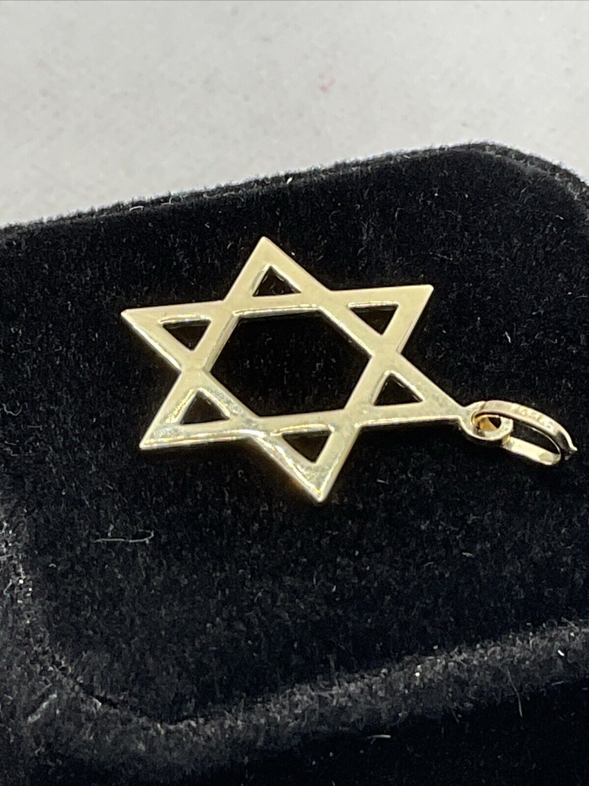 Solid 14K Yellow Gold Diamond Cut Jewish STAR of … - image 12