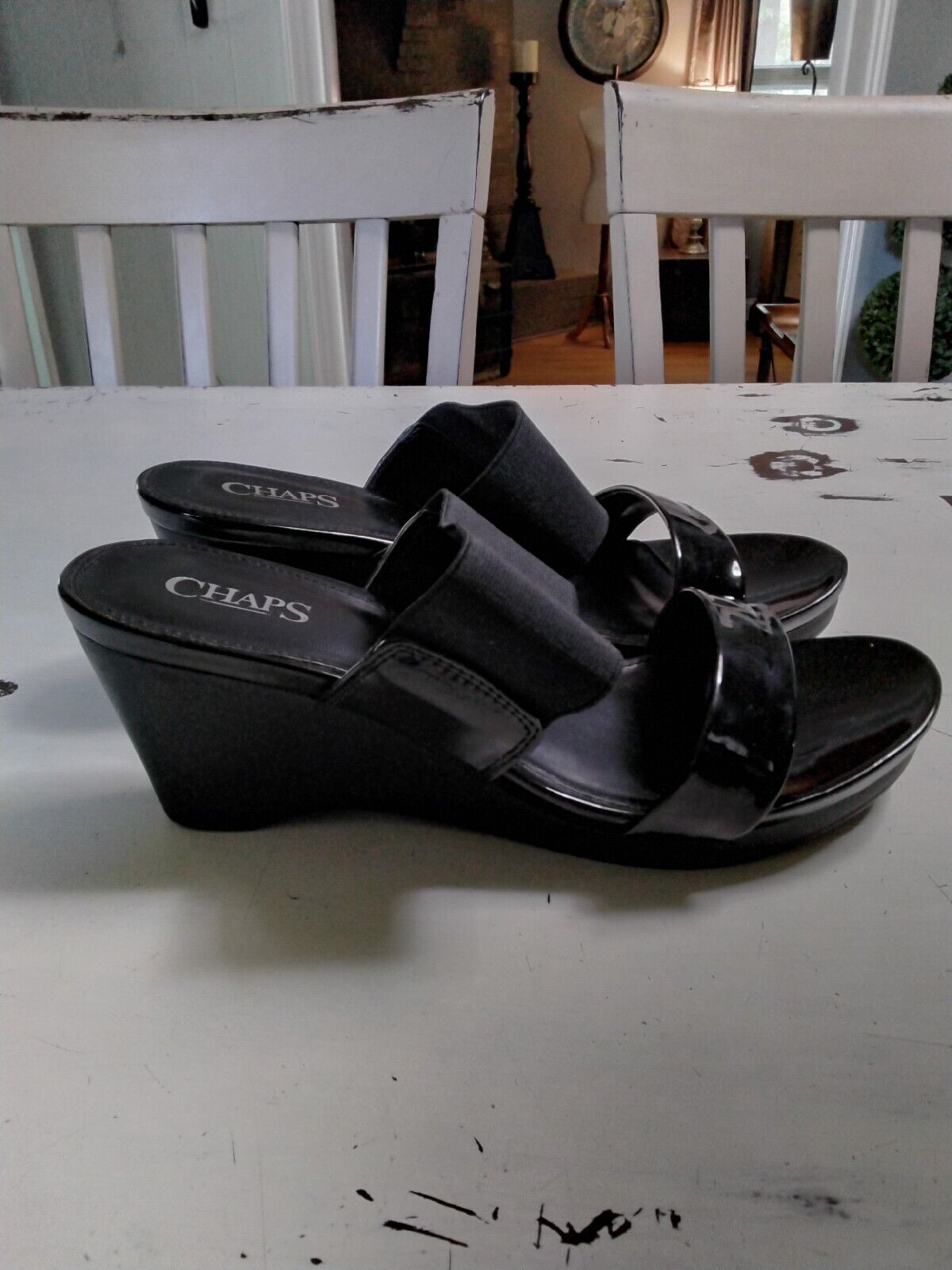 Chaps Rhoda Women's Sandals Sz 10B Black Syntheti… - image 1