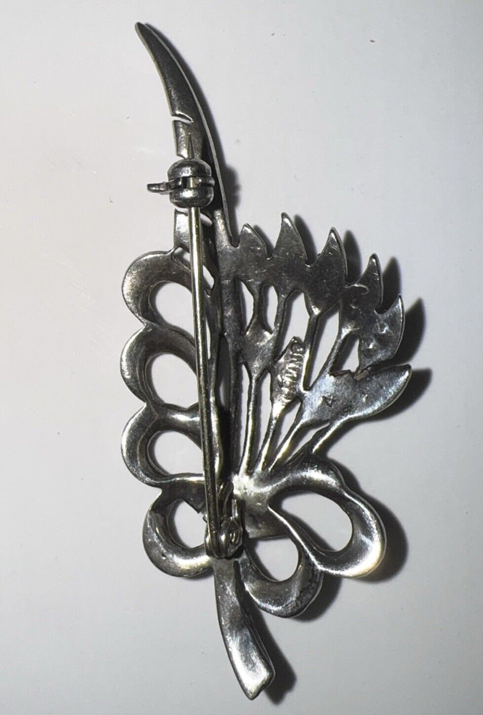 Vintage Art Deco Sterling Marcasite Brooch Pin - image 2