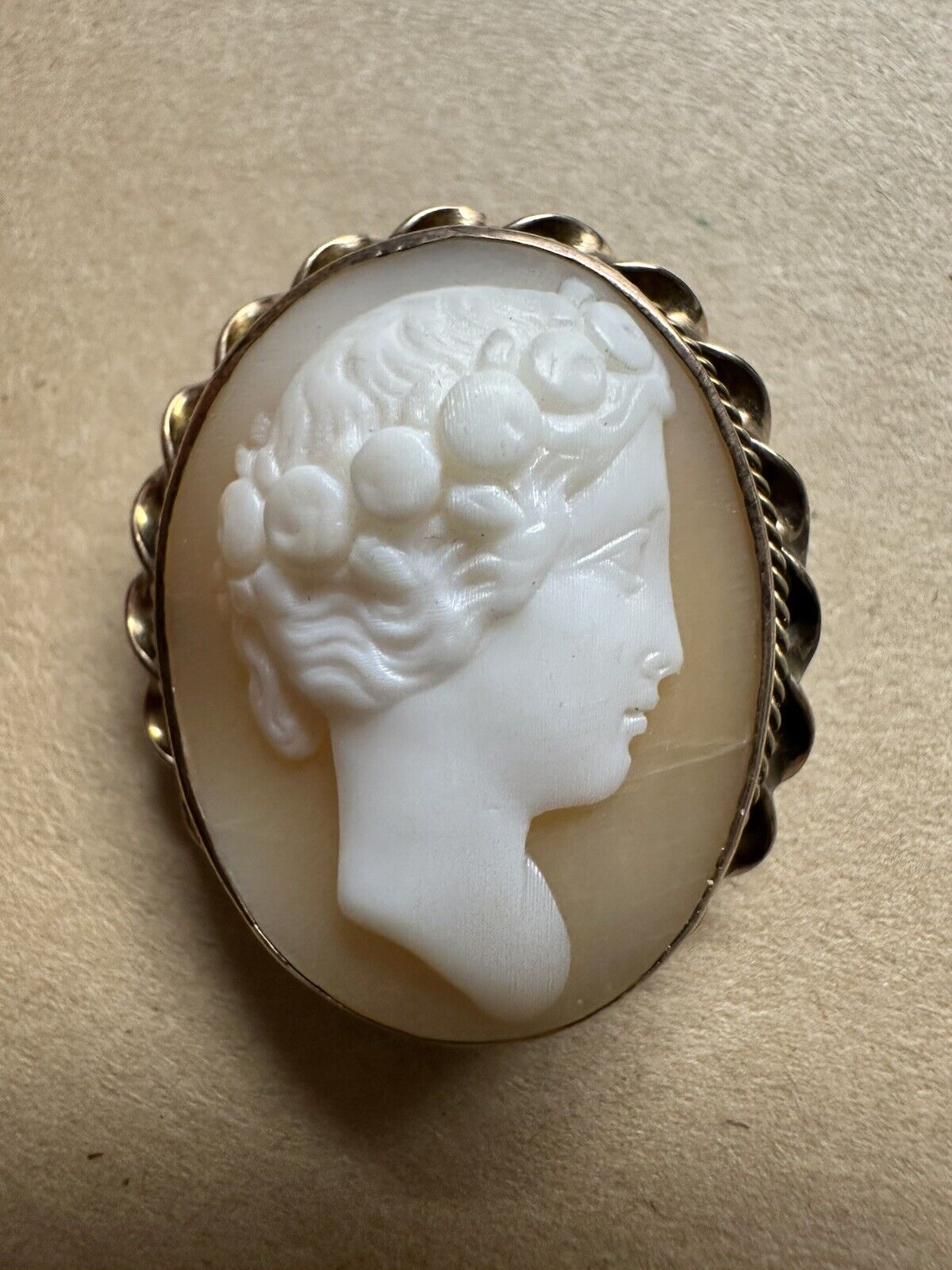 Antique Carved Shell Small Cameo - image 1