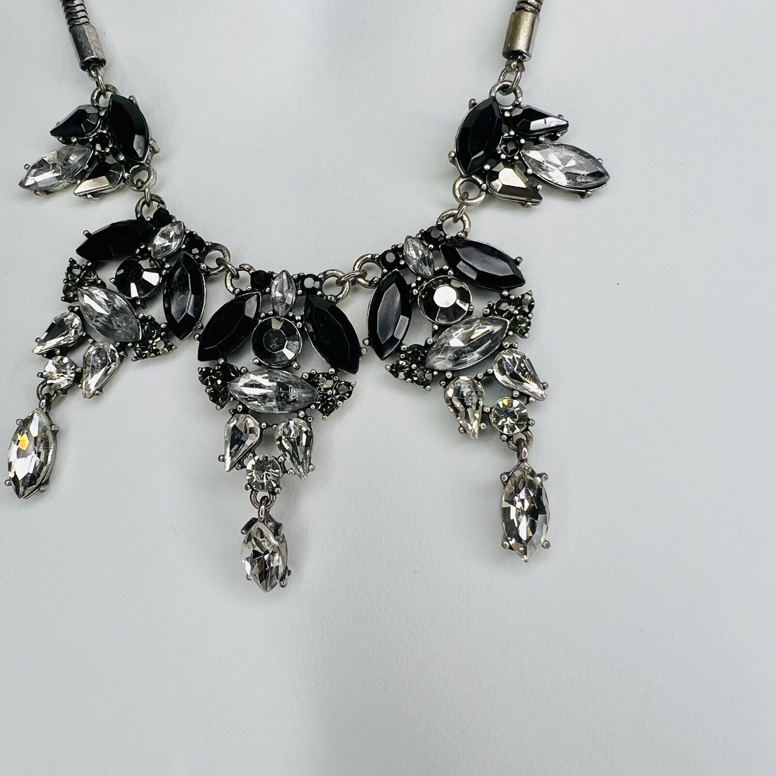 Vintage Statement Clear Black Sparkling Rhineston… - image 5