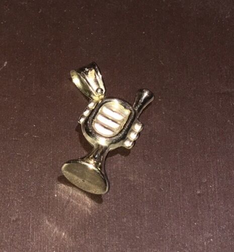 18k Yellow And White Gold Trumpet Charm