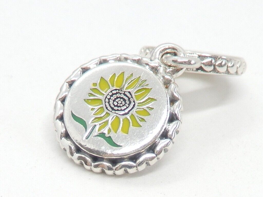 Genuine Pandora Yellow Flower Silver Dangle Charm… - image 8