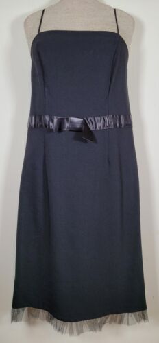 La Bella Vtg 80s Black Dress Size 11  LBD Spaghett