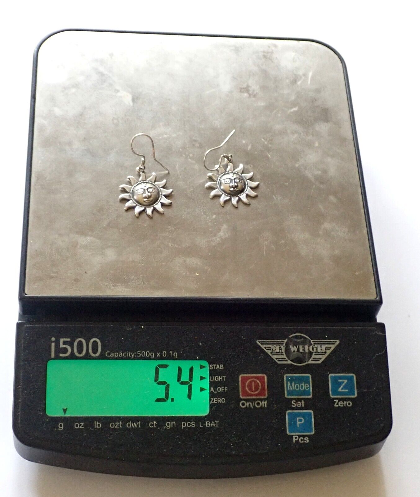 Small Thai Sterling Silver Sun Earrings Vintage 1… - image 5