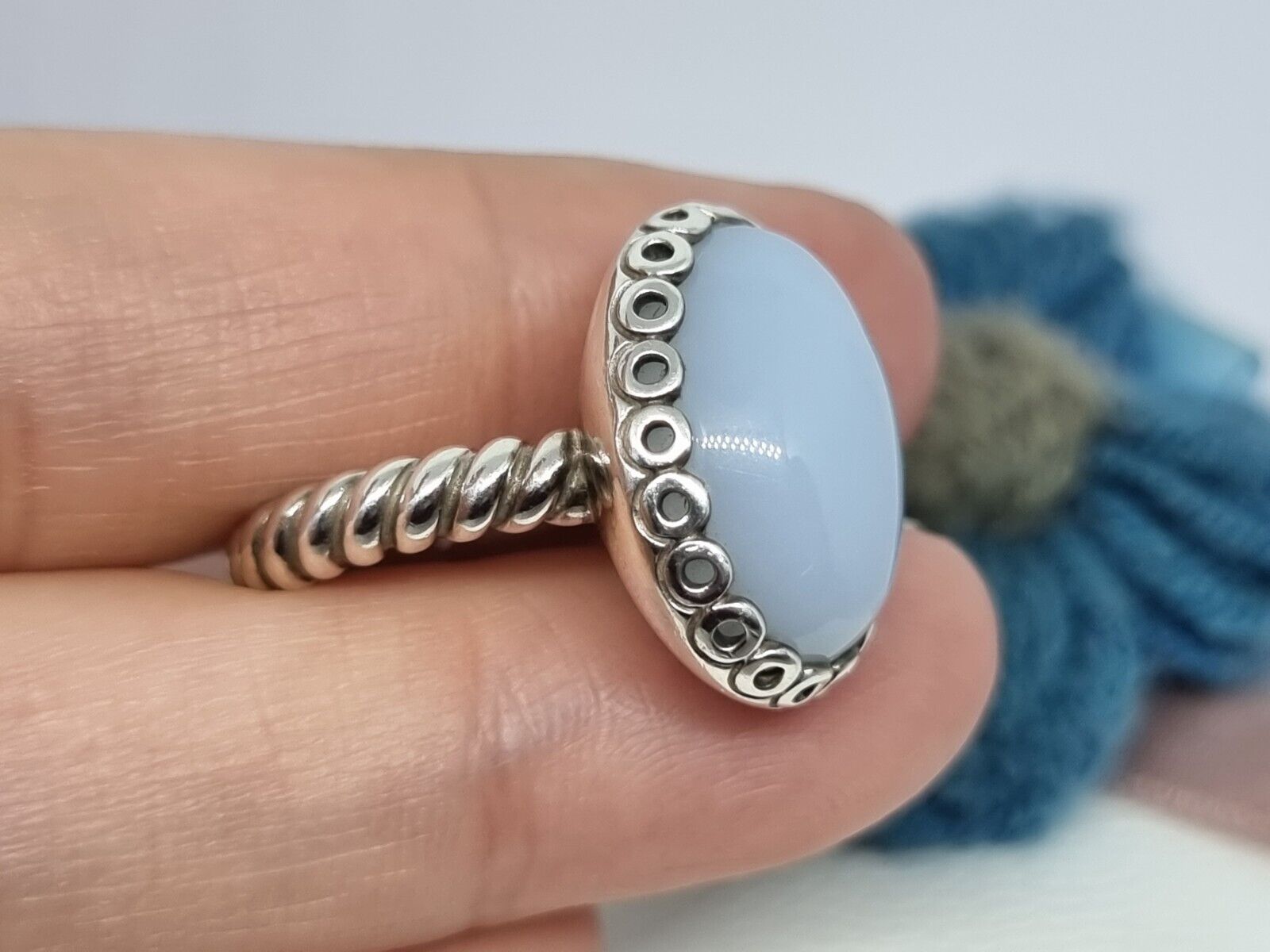 Genuine Pandora Chalcedony Forever my Friend Ring… - image 4