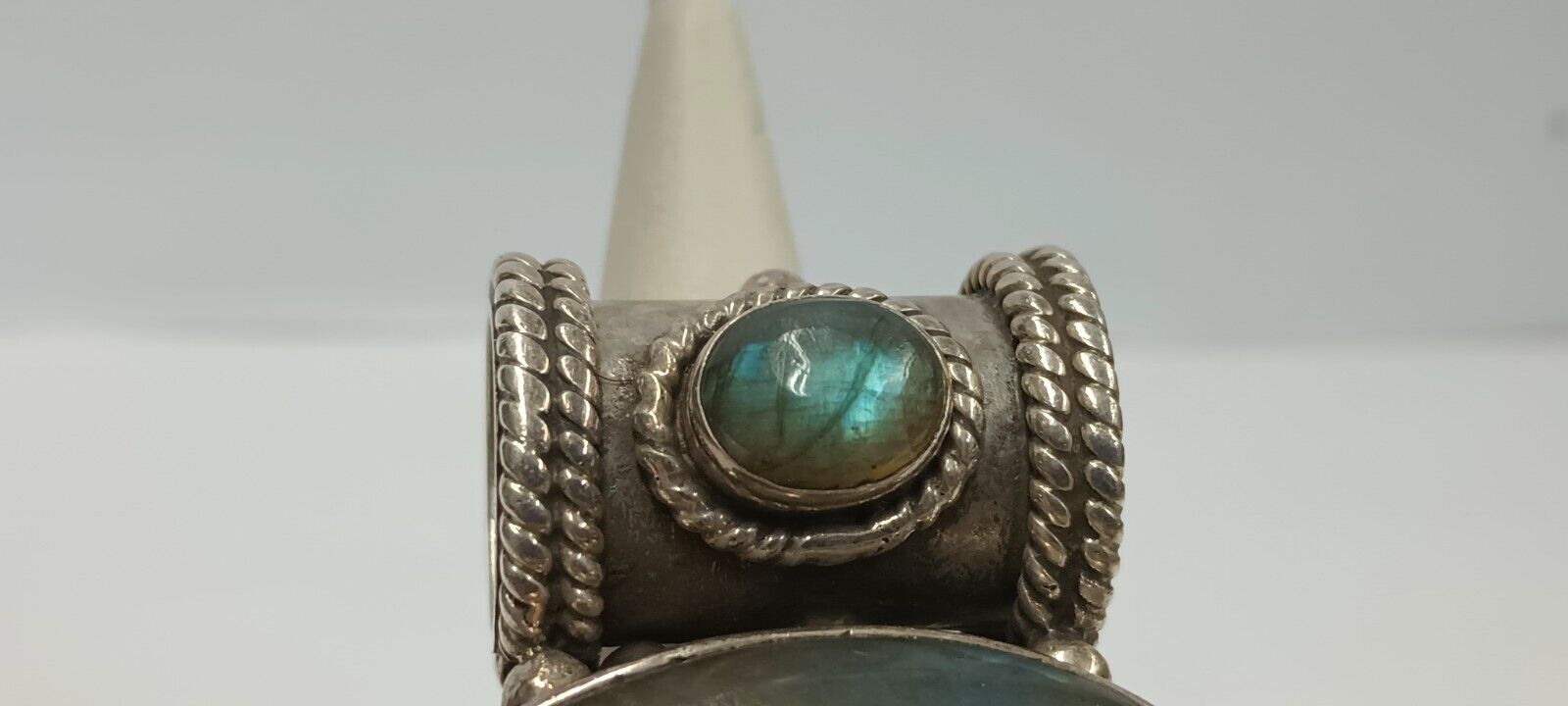 Vintage Labradorite and Sterling Silver Slider Pe… - image 3