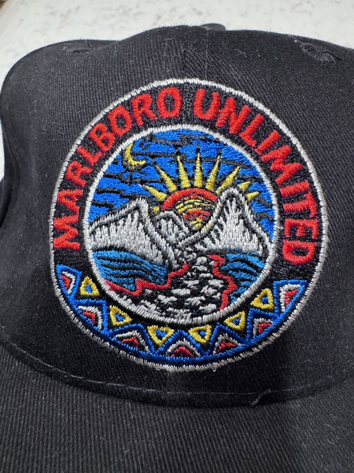 Vintage Marlboro Unlimited Promo Strapback Hat Bl… - image 7