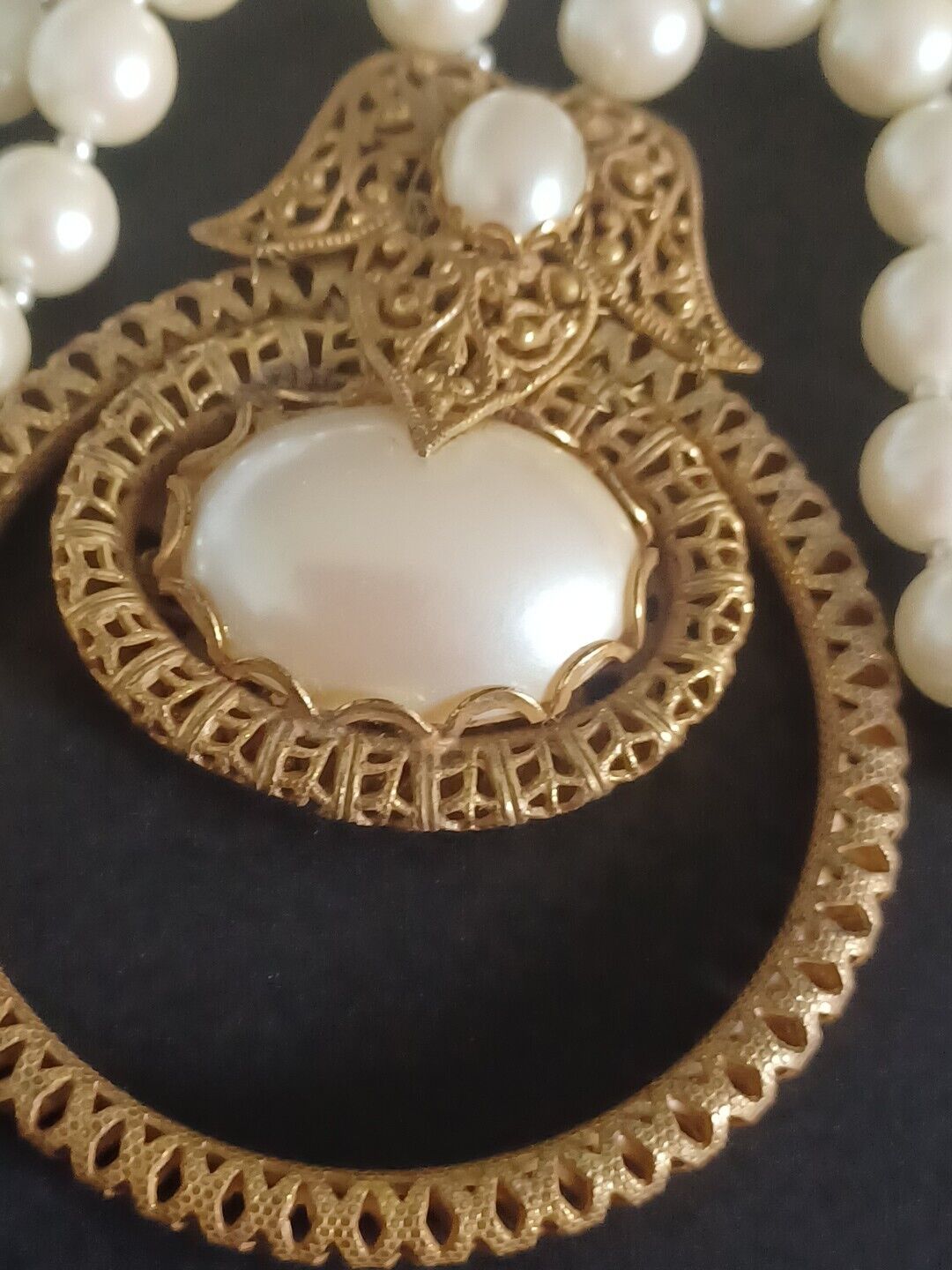 Vtg. Miriam Haskell Double-Strand Faux Pearl Neck… - image 2