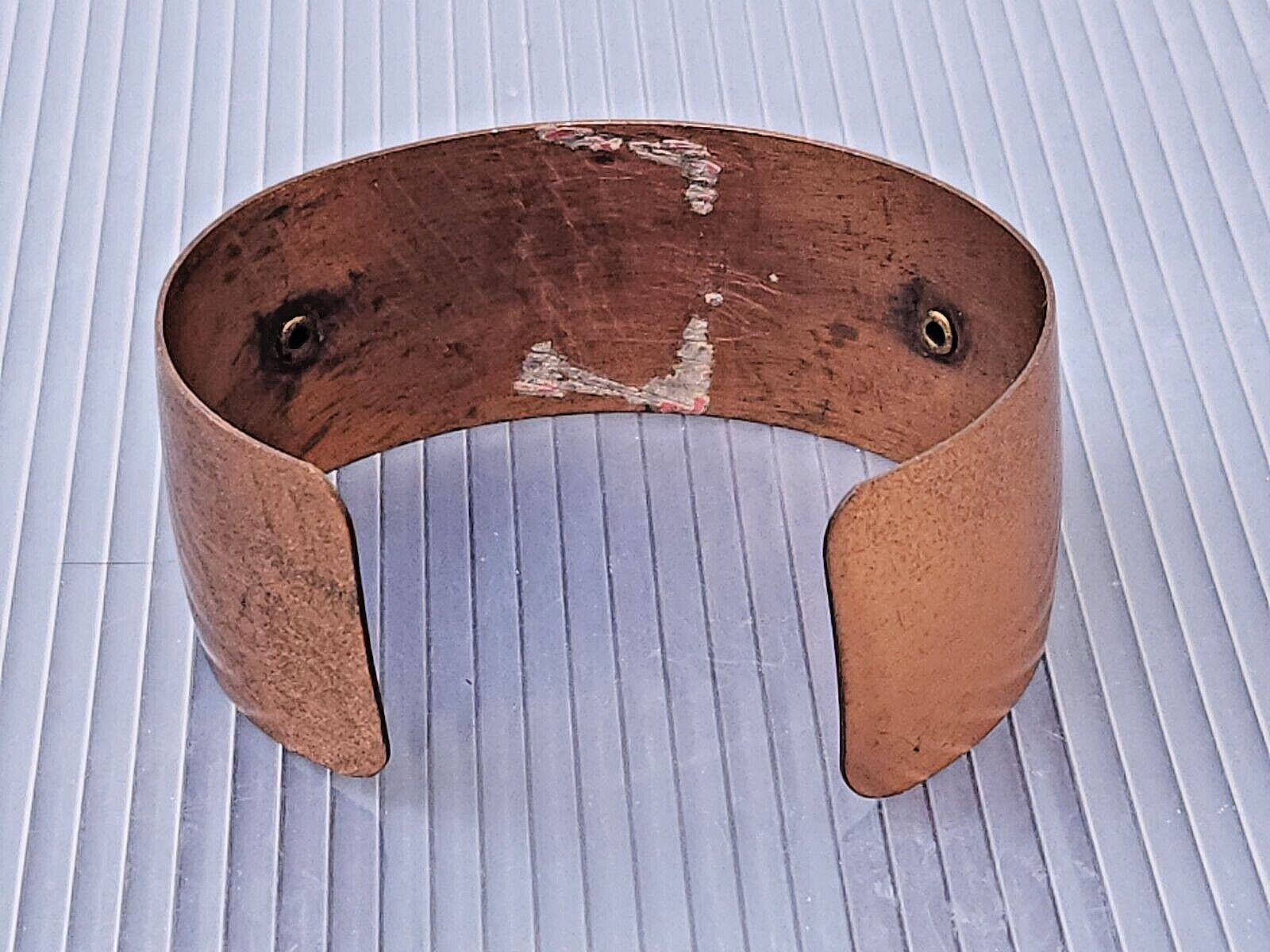 Vintage Western Wide Solid Copper Cuff Bracelet - image 3