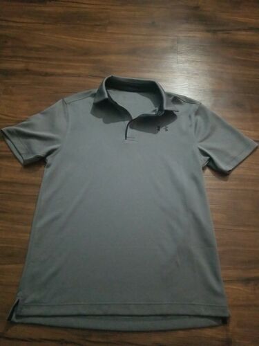 UNDER ARMOUR MENS SMALL GRAY POLO SHIRT - image 1