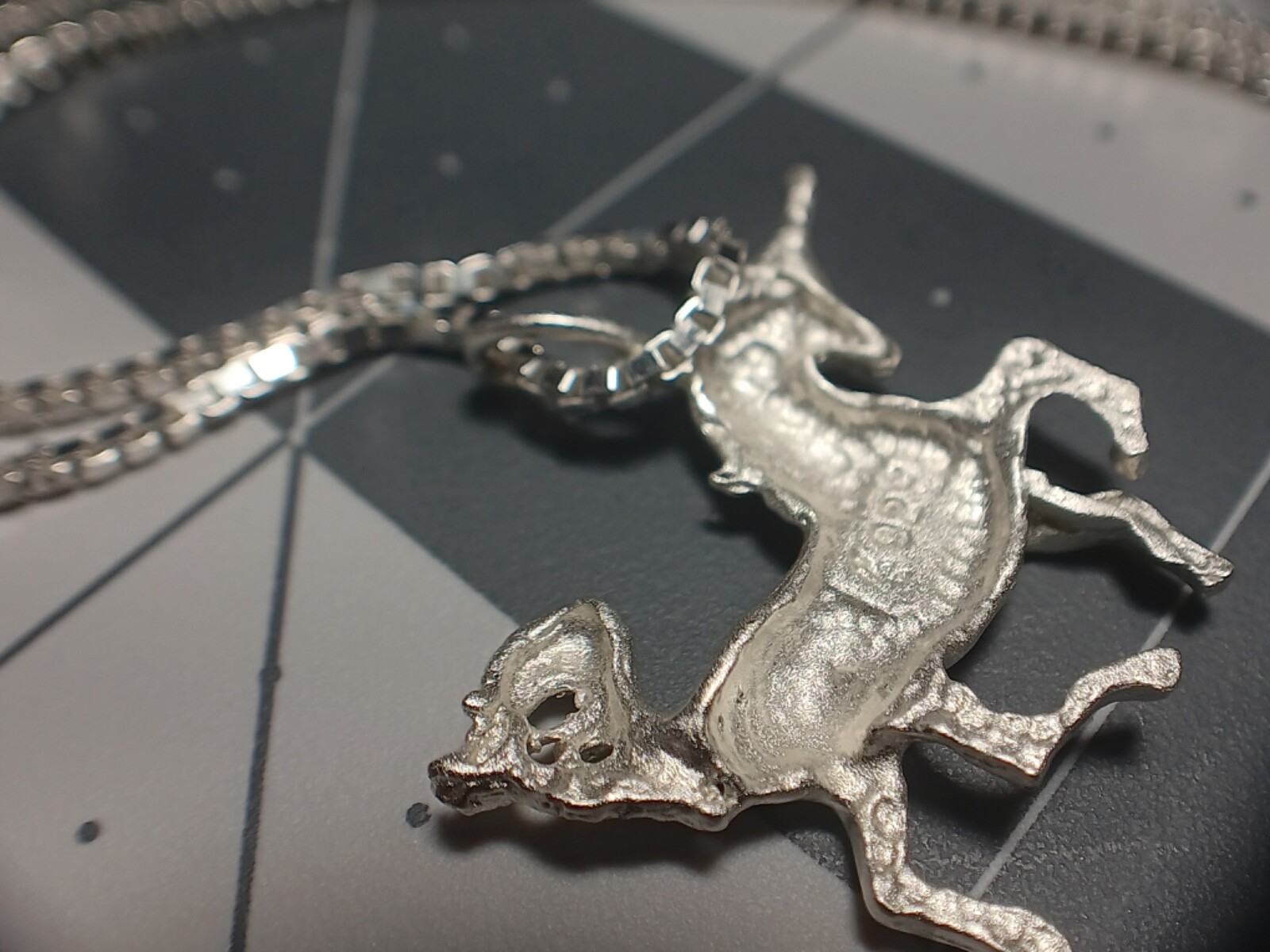 Vintage 925 Sterling Silver Unicorn Pendant - image 8