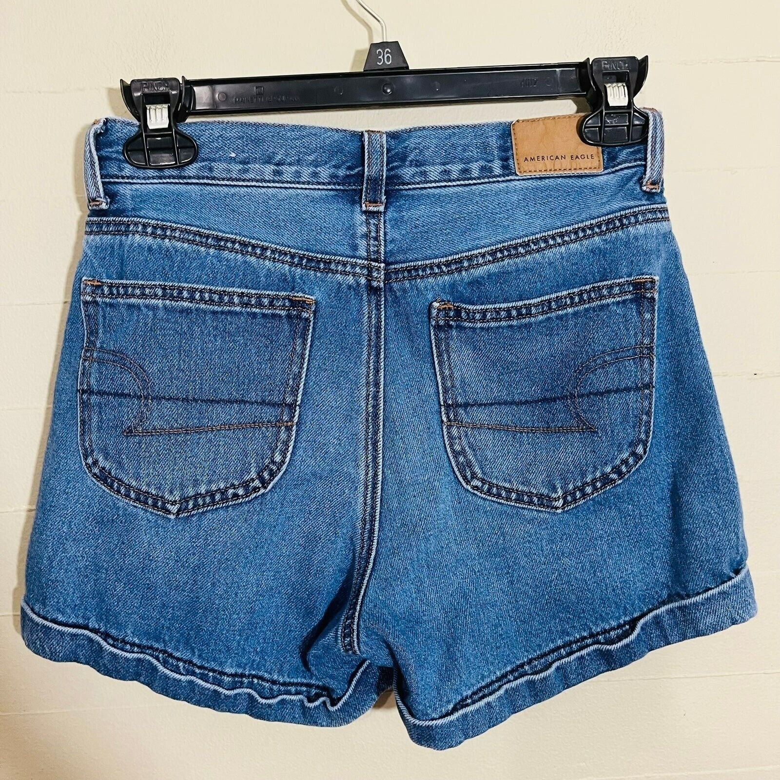 AEO Mom Shorts Denim Shorts Medium Washed SZ 0 10… - image 4