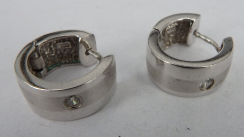 Pair of Elegantly Designed Creole Sterling Silver… - image 1