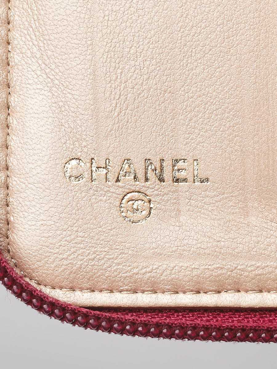 Chanel Pink Camellia Embossed Lambskin Leather Zi… - image 7