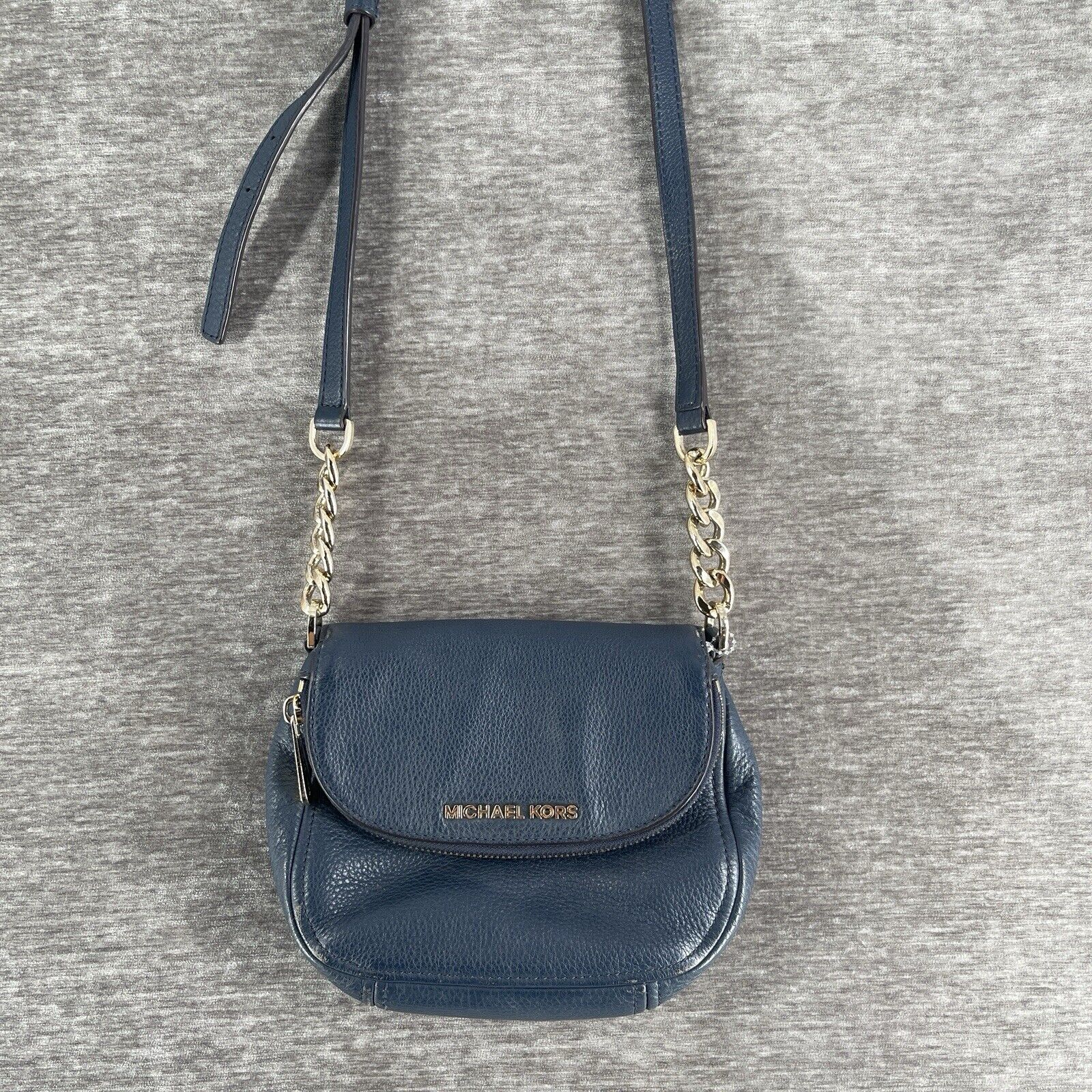 Michael Kors Bedford Flap Crossbody Navy Blue Bag… - image 2