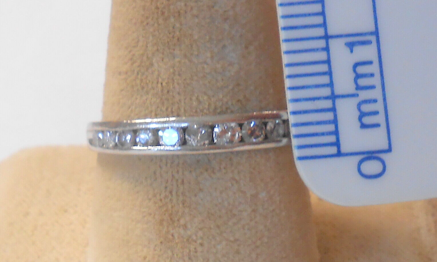 13 Channel Set Round Diamond .40ctw Platinum Band… - image 2