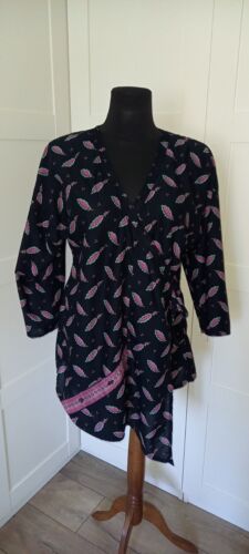 GUDRUN SJODEN organic cotton wrap blouse size M