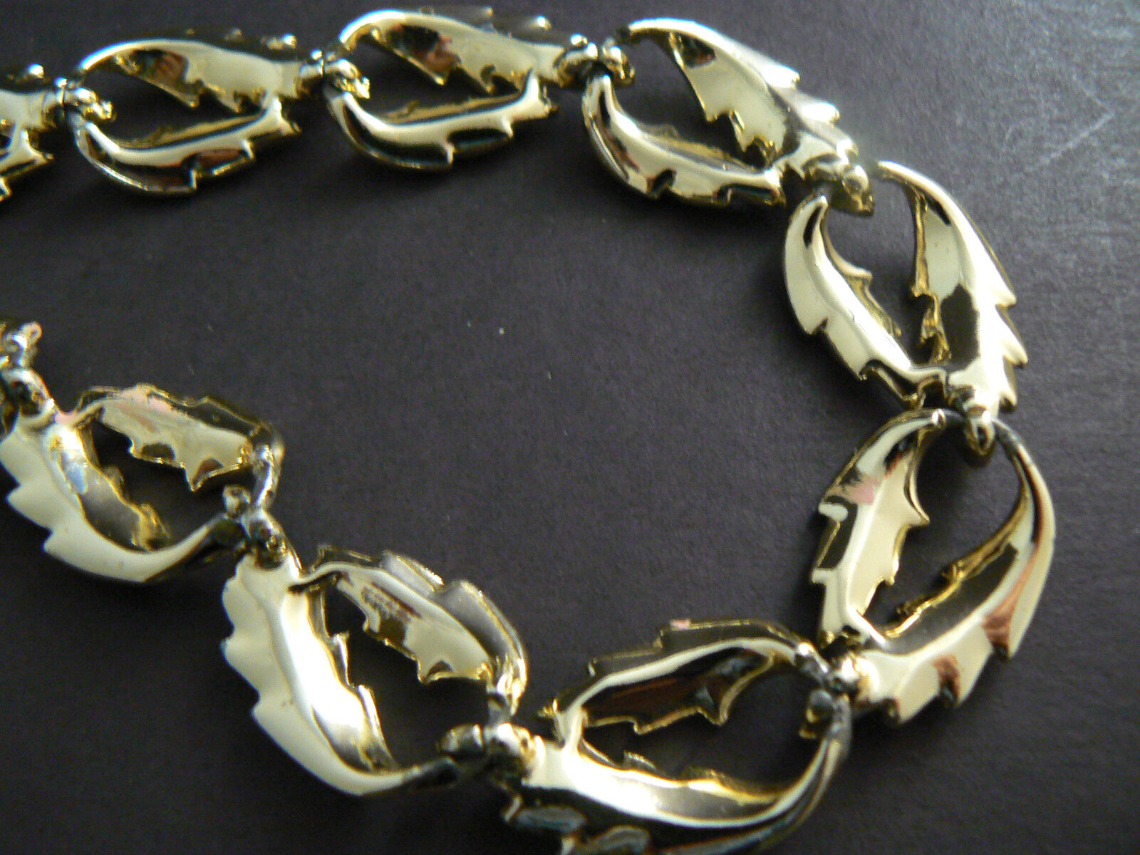 Vintage Necklace Choker Gold Tone Pink Enameled L… - image 7