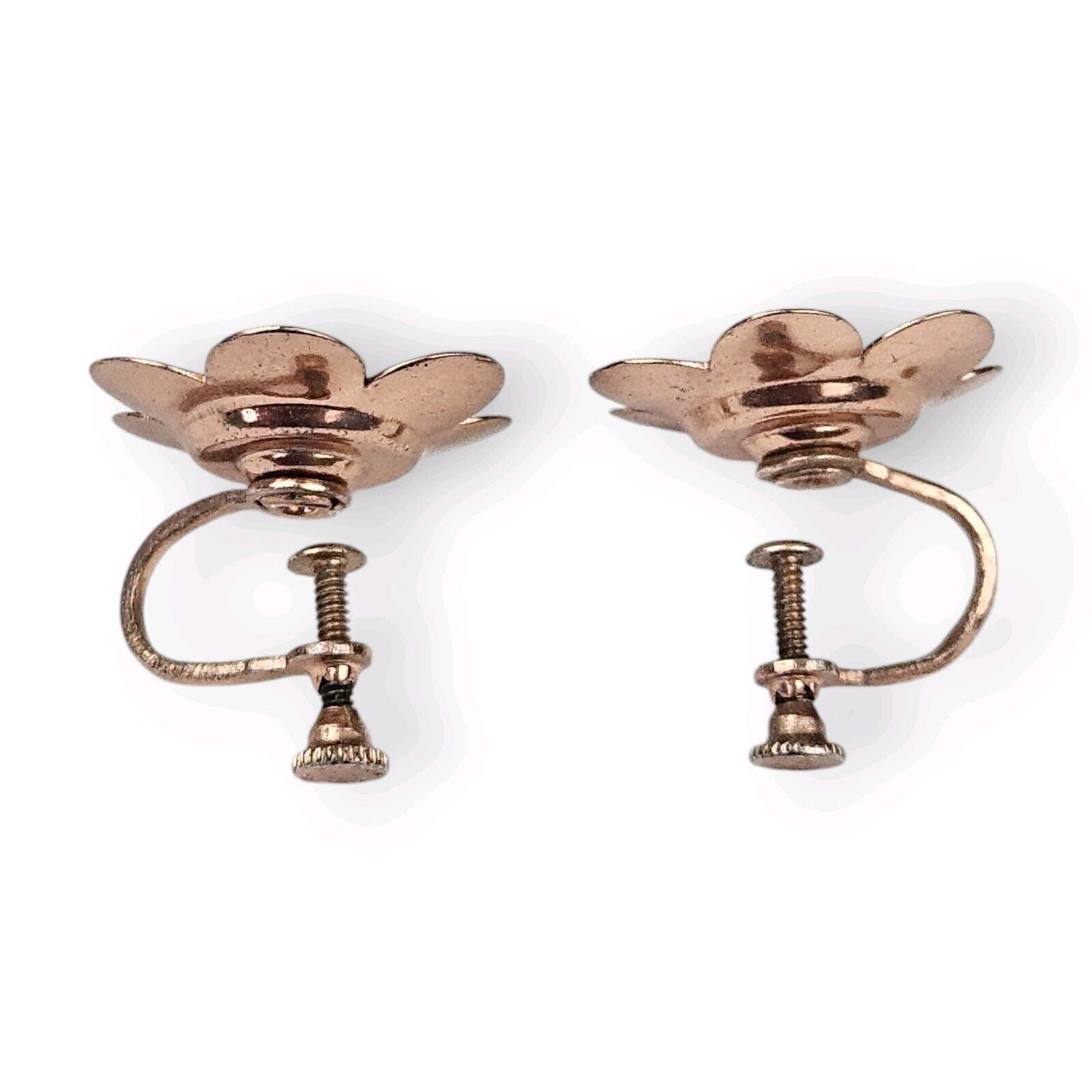 Sterling Flower Earrings Rose Gold Plate 925 Silv… - image 11