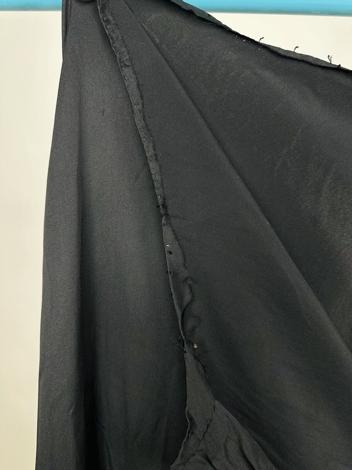 Antique Victorian 1890s Black Mourning Silk Skirt… - image 11